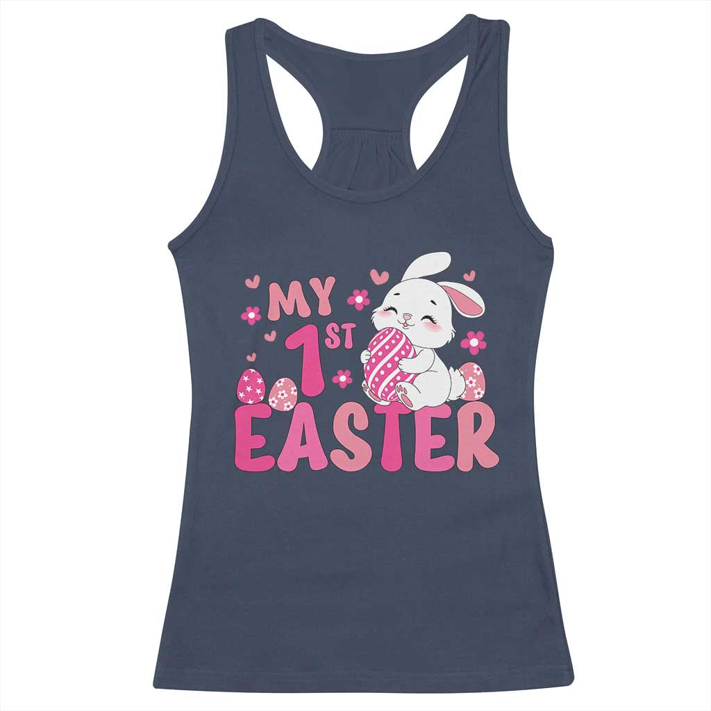 Baby First Easter Racerback Tank Top Cute Newborn Gift Bunny Rabbit TS10 Navy Print Your Wear
