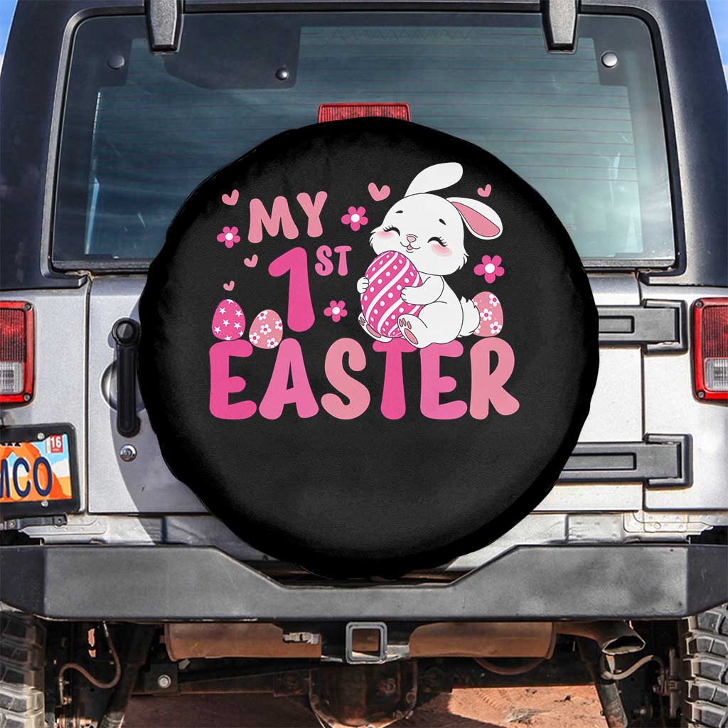 Baby First Easter Spare Tire Cover Cute Newborn Gift Bunny Rabbit TS10 No hole Black Print Your Wear