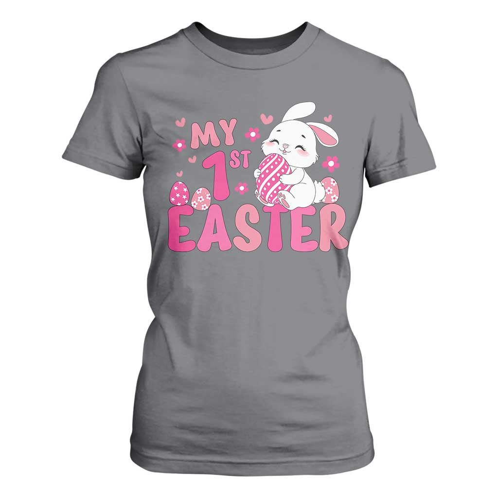 Baby First Easter T Shirt For Women Cute Newborn Gift Bunny Rabbit TS10 Charcoal Print Your Wear