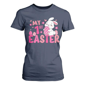 Baby First Easter T Shirt For Women Cute Newborn Gift Bunny Rabbit TS10 Navy Print Your Wear