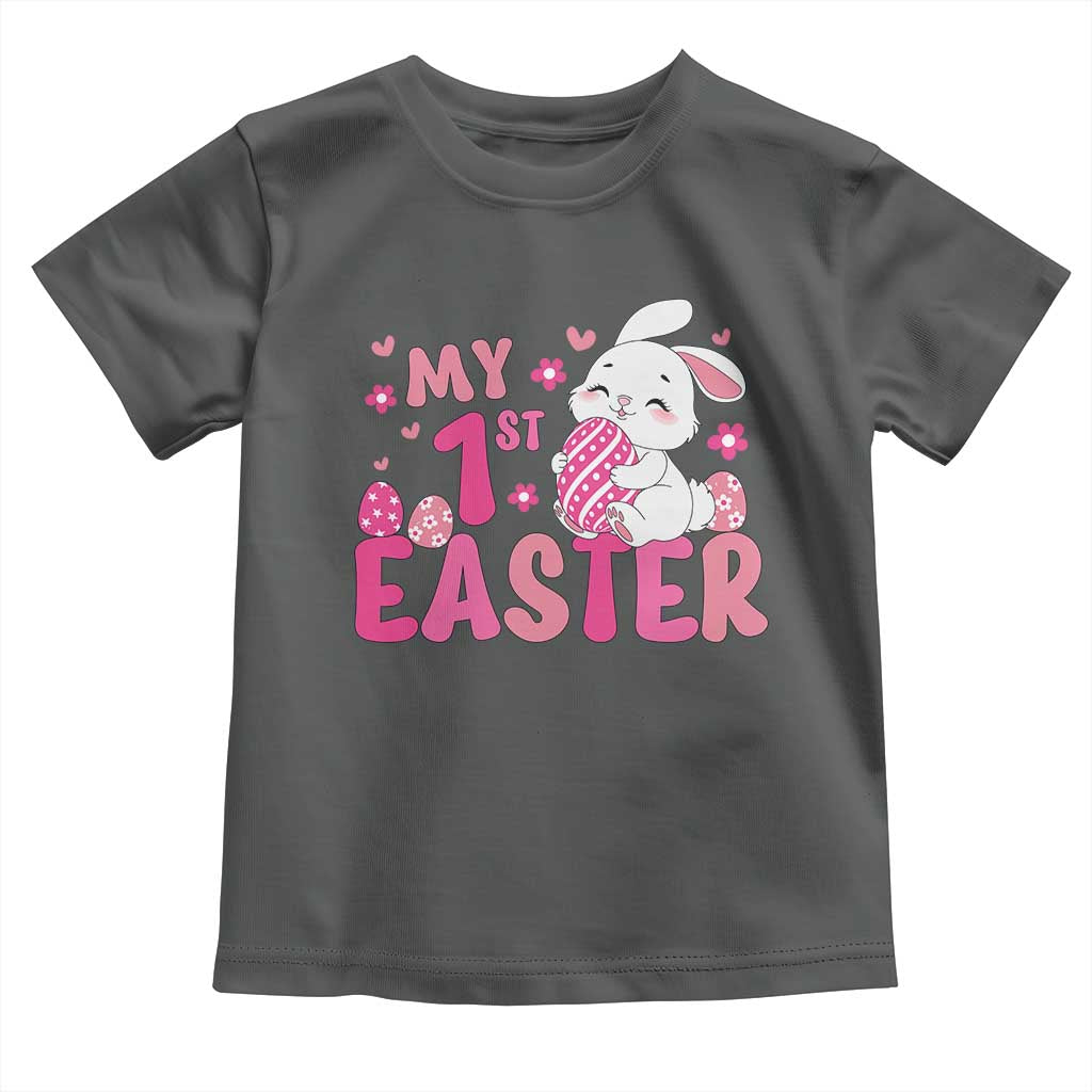 Baby First Easter Toddler T Shirt Cute Newborn Gift Bunny Rabbit TS10 Dark Heather Print Your Wear