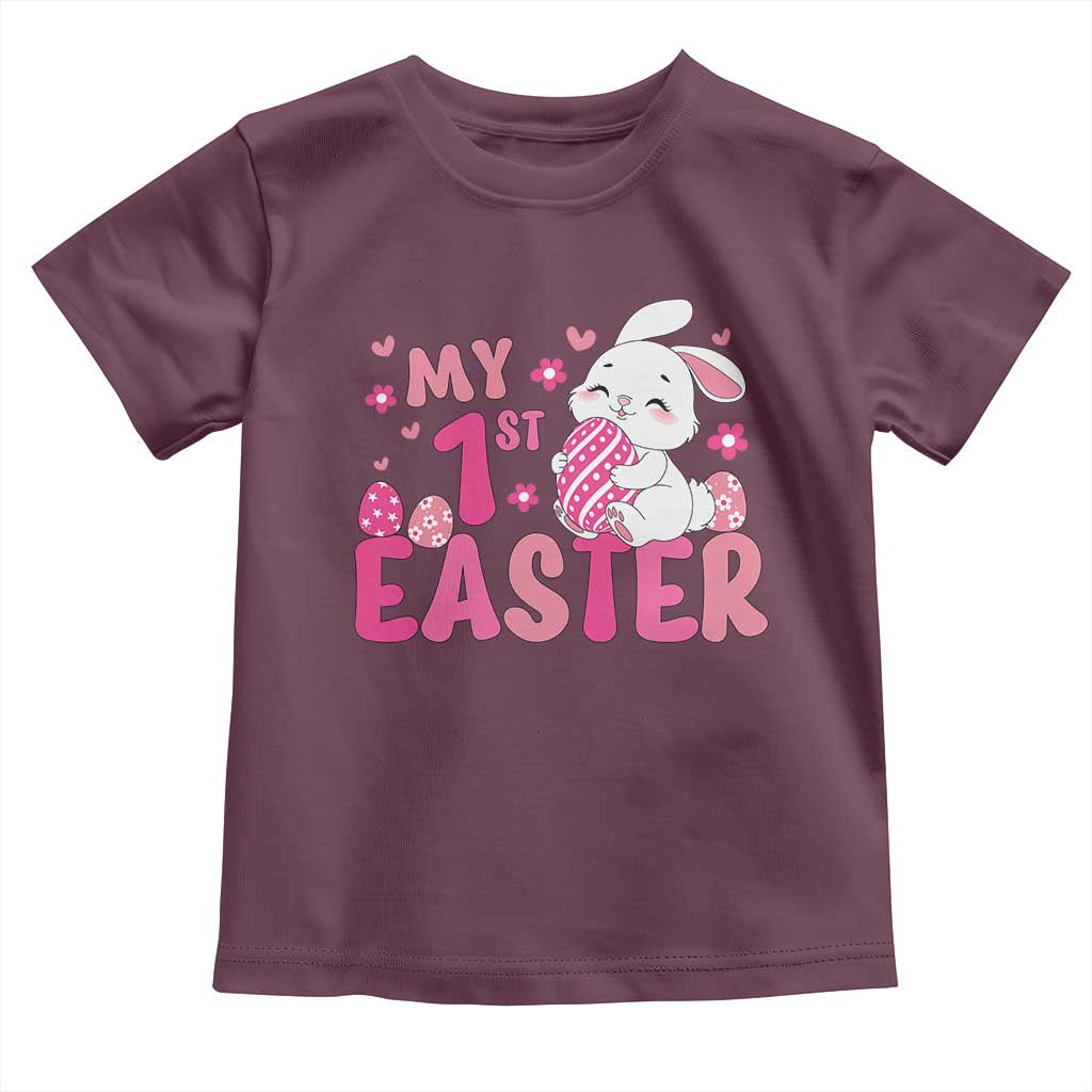 Baby First Easter Toddler T Shirt Cute Newborn Gift Bunny Rabbit TS10 Maroon Print Your Wear