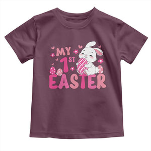 Baby First Easter Toddler T Shirt Cute Newborn Gift Bunny Rabbit TS10 Maroon Print Your Wear