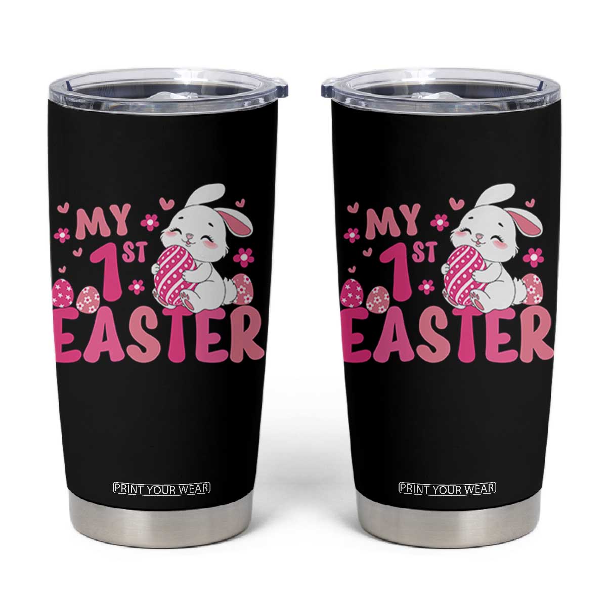 Baby First Easter Tumbler Cup Cute Newborn Gift Bunny Rabbit TS10 Black Print Your Wear
