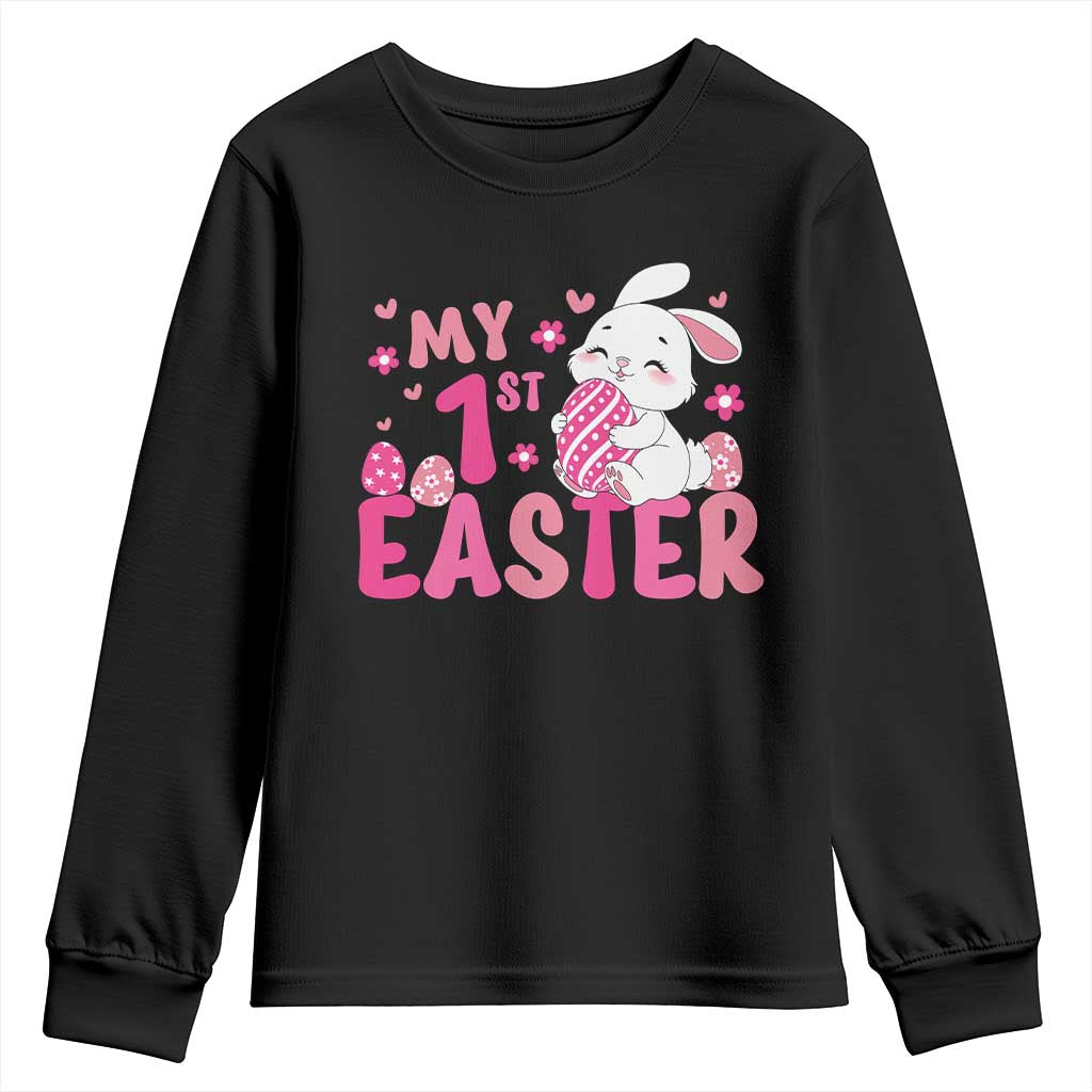 Baby First Easter Youth Sweatshirt Cute Newborn Gift Bunny Rabbit TS10 Black Print Your Wear