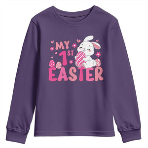 Baby First Easter Youth Sweatshirt Cute Newborn Gift Bunny Rabbit TS10 Purple Print Your Wear