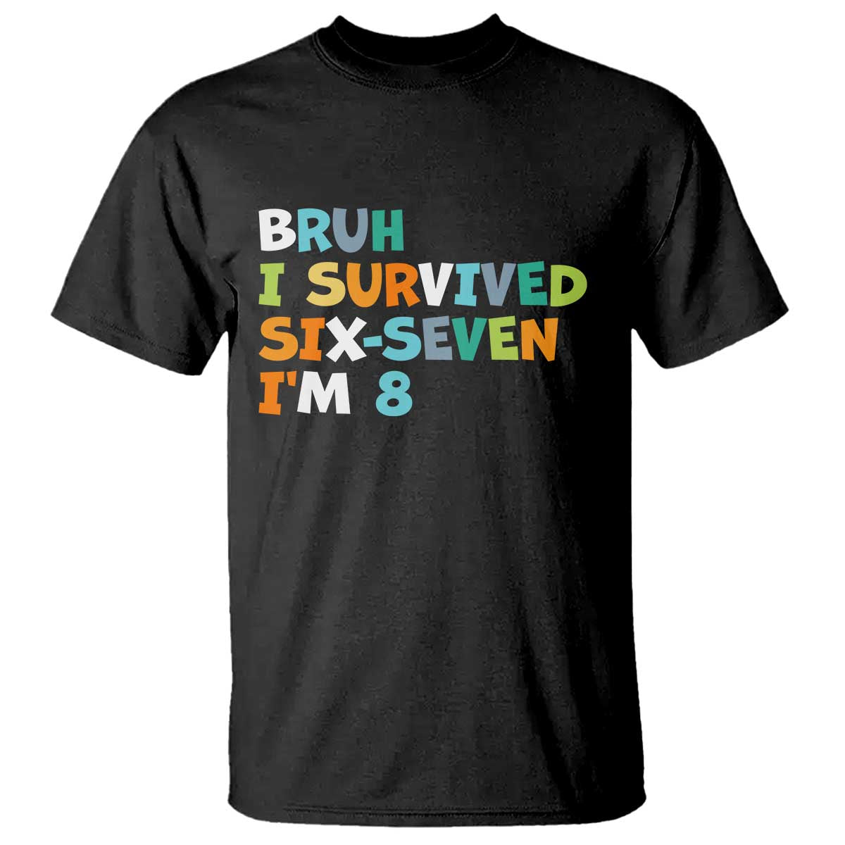 8th Birthday T Shirt Im 8 Year Old Six Seven Bruh I Survived 67 TS10 Black Print Your Wear