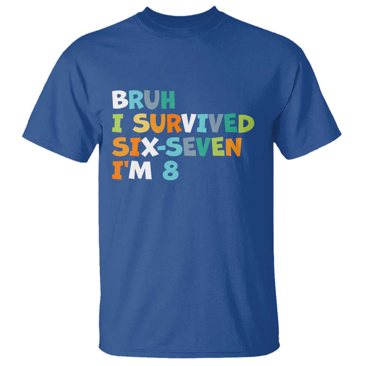 8th Birthday T Shirt Im 8 Year Old Six Seven Bruh I Survived 67 TS10 Royal Blue Print Your Wear