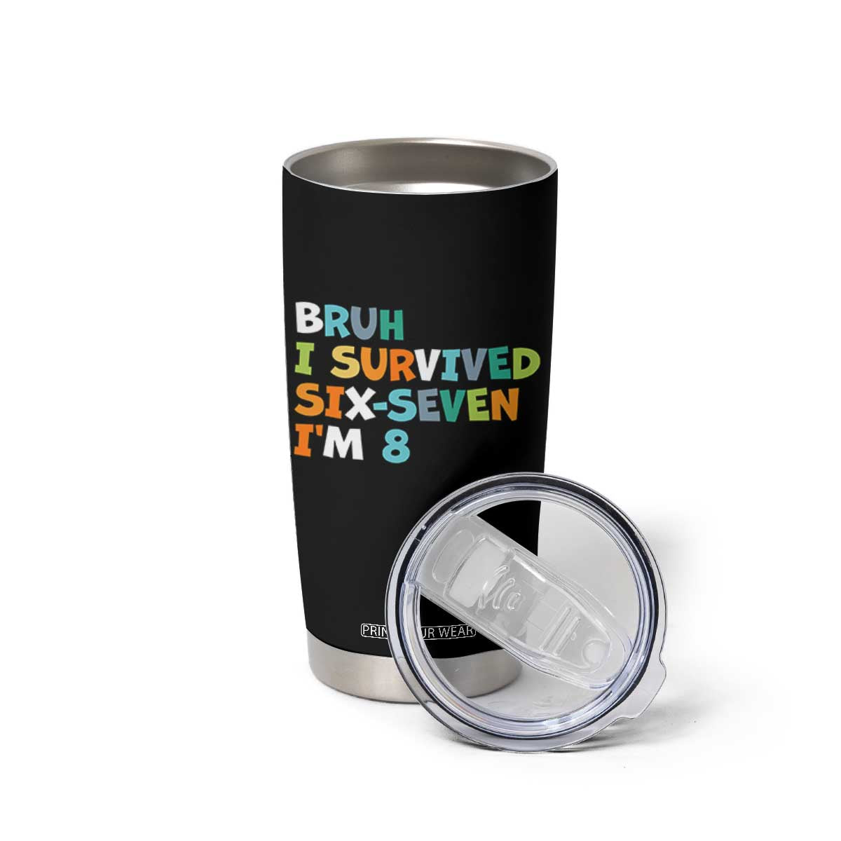 8th Birthday Tumbler Cup Im 8 Year Old Six Seven Bruh I Survived 67 TS10 Print Your Wear