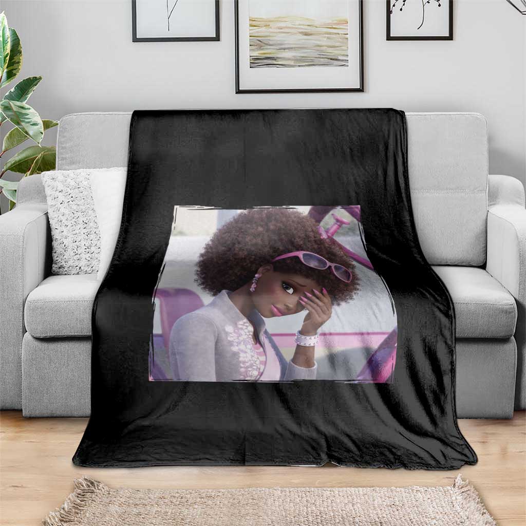Disgusted Black Doll Meme Throw Blanket Funny Sassy Reaction Afro Girl With Attitude TS10 Print Your Wear