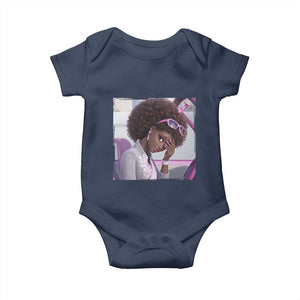 Disgusted Black Doll Meme Baby Onesie Funny Sassy Reaction Afro Girl With Attitude TS10 Navy Print Your Wear