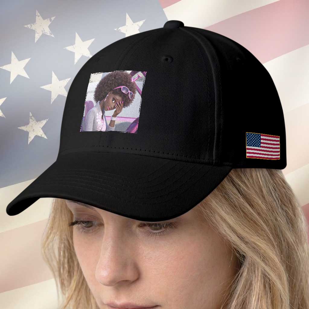 Disgusted Black Doll Meme Baseball Cap Funny Sassy Reaction Afro Girl With Attitude TS10 Print Your Wear