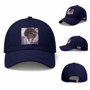 Disgusted Black Doll Meme Baseball Cap Funny Sassy Reaction Afro Girl With Attitude TS10 Baseball Cap Universal Fit Dark Blue Print Your Wear