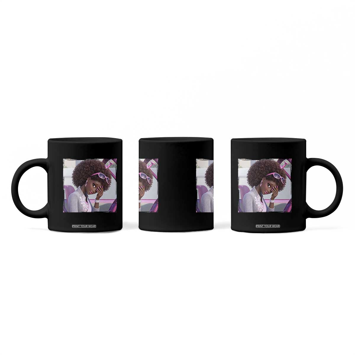 Disgusted Black Doll Meme Coffee Mug Funny Sassy Reaction Afro Girl With Attitude TS10 Print Your Wear
