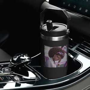 Disgusted Black Doll Meme Flip Straw Tumbler Funny Sassy Reaction Afro Girl With Attitude TS10 Print Your Wear