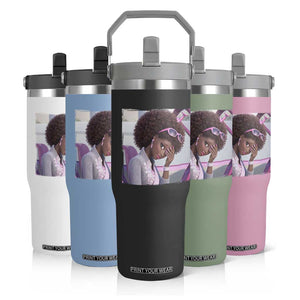 Disgusted Black Doll Meme Flip Straw Tumbler Funny Sassy Reaction Afro Girl With Attitude TS10 Print Your Wear