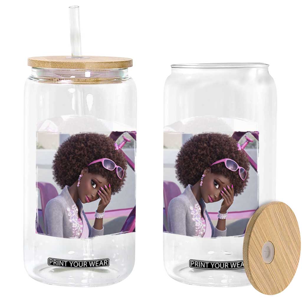 Disgusted Black Doll Meme Glass Can Funny Sassy Reaction Afro Girl With Attitude TS10 Print Your Wear