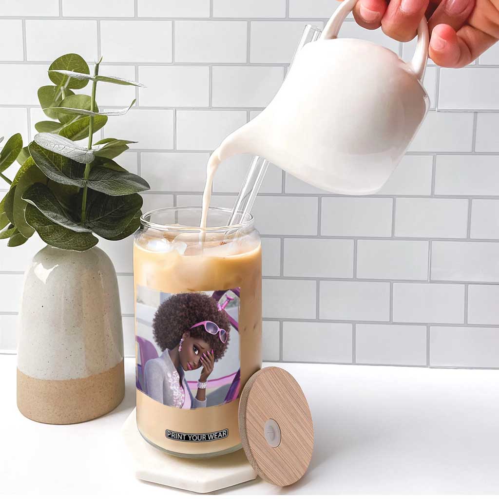 Disgusted Black Doll Meme Glass Can Funny Sassy Reaction Afro Girl With Attitude TS10 Print Your Wear