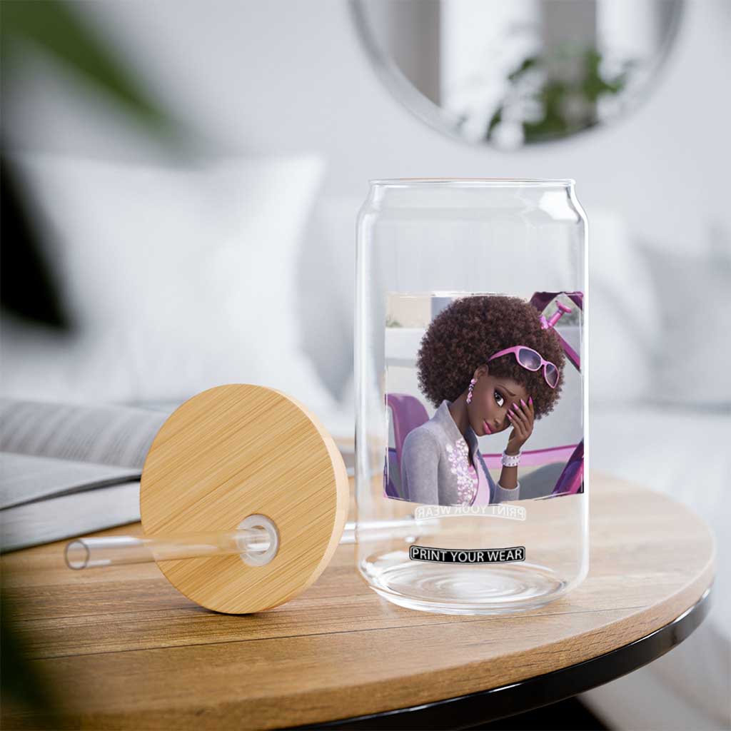Disgusted Black Doll Meme Glass Can Funny Sassy Reaction Afro Girl With Attitude TS10 Print Your Wear