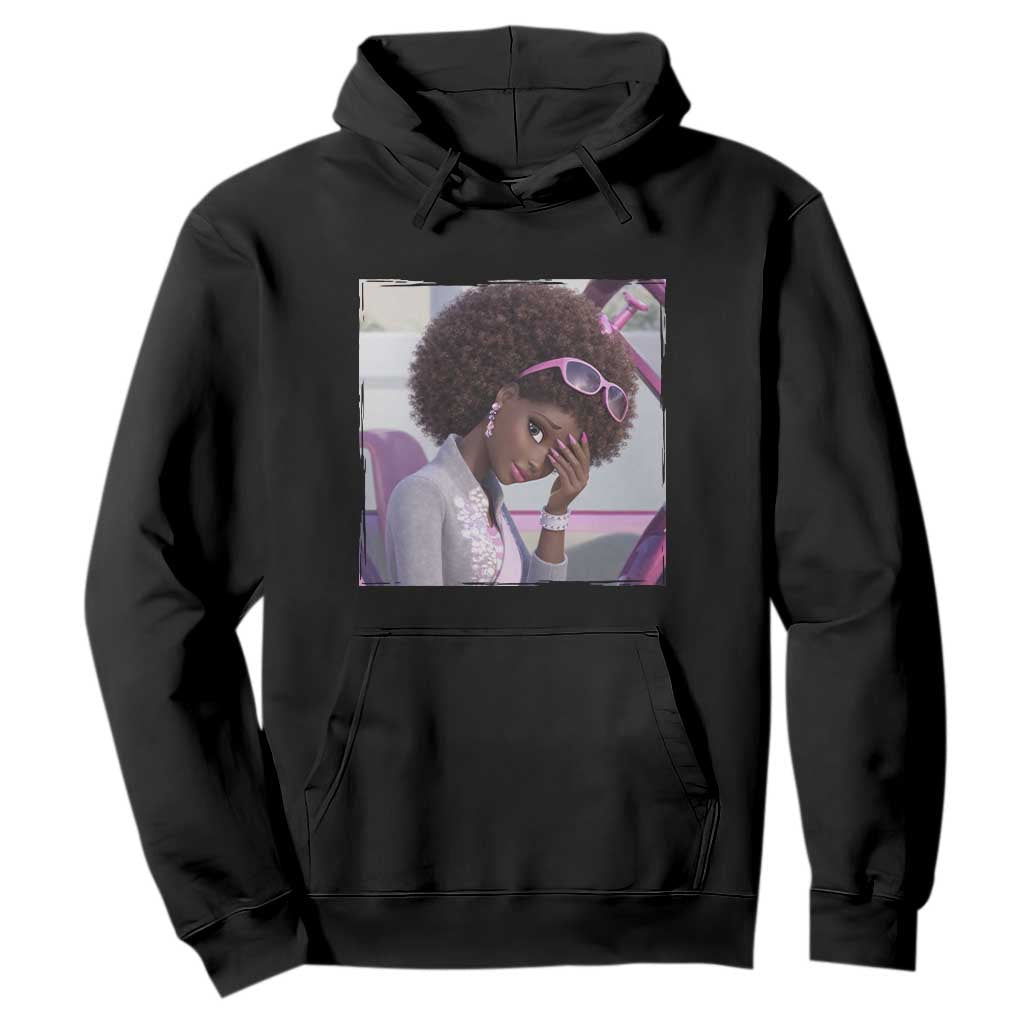 Disgusted Black Doll Meme Hoodie Funny Sassy Reaction Afro Girl With Attitude TS10 Black Print Your Wear