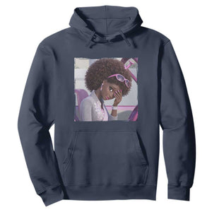 Disgusted Black Doll Meme Hoodie Funny Sassy Reaction Afro Girl With Attitude TS10 Navy Print Your Wear