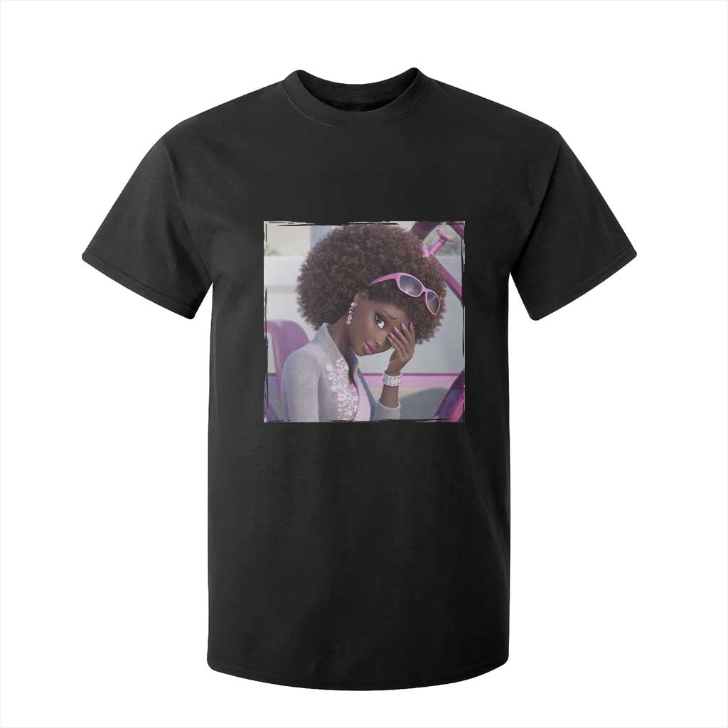 Disgusted Black Doll Meme T Shirt For Kid Funny Sassy Reaction Afro Girl With Attitude TS10 Black Print Your Wear