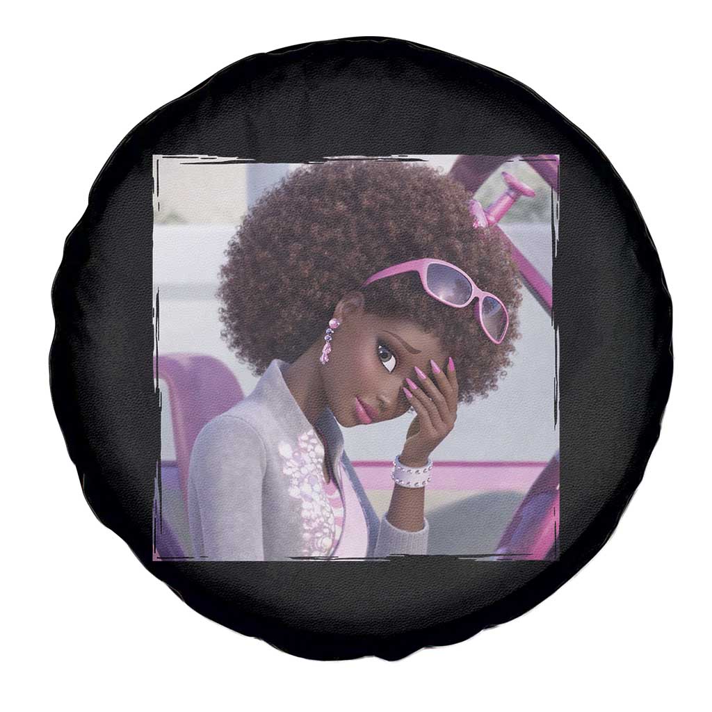 Disgusted Black Doll Meme Spare Tire Cover Funny Sassy Reaction Afro Girl With Attitude TS10 Print Your Wear