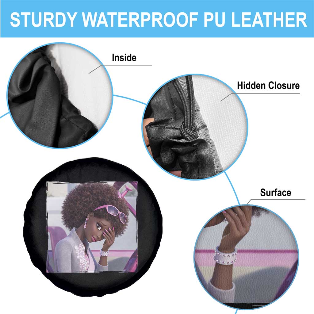 Disgusted Black Doll Meme Spare Tire Cover Funny Sassy Reaction Afro Girl With Attitude TS10 Print Your Wear