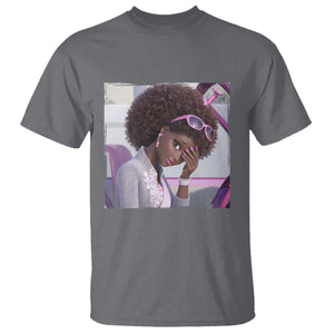 Disgusted Black Doll Meme T Shirt Funny Sassy Reaction Afro Girl With Attitude TS10 Charcoal Print Your Wear