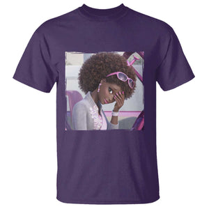 Disgusted Black Doll Meme T Shirt Funny Sassy Reaction Afro Girl With Attitude TS10 Purple Print Your Wear