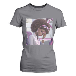 Disgusted Black Doll Meme T Shirt For Women Funny Sassy Reaction Afro Girl With Attitude TS10 Charcoal Print Your Wear