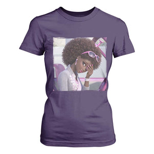 Disgusted Black Doll Meme T Shirt For Women Funny Sassy Reaction Afro Girl With Attitude TS10 Purple Print Your Wear