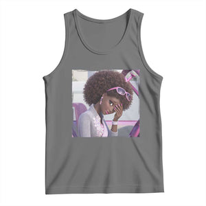 Disgusted Black Doll Meme Tank Top Funny Sassy Reaction Afro Girl With Attitude TS10 Black Heather Print Your Wear