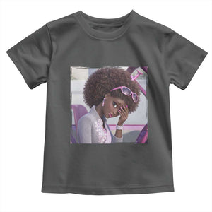 Disgusted Black Doll Meme Toddler T Shirt Funny Sassy Reaction Afro Girl With Attitude TS10 Dark Heather Print Your Wear