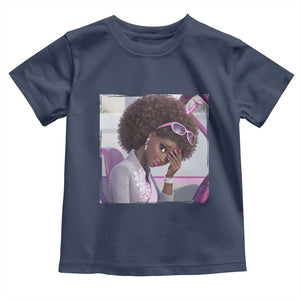 Disgusted Black Doll Meme Toddler T Shirt Funny Sassy Reaction Afro Girl With Attitude TS10 Navy Print Your Wear