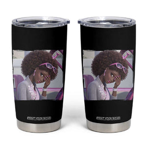 Disgusted Black Doll Meme Tumbler Cup Funny Sassy Reaction Afro Girl With Attitude TS10 Black Print Your Wear