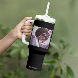 Disgusted Black Doll Meme Tumbler With Handle Funny Sassy Reaction Afro Girl With Attitude TS10 Print Your Wear