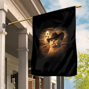 Funny Cowboy Cat UFO Garden Flag Retro Western Rodeo Meme Cats Lover Gift TS10 Print Your Wear