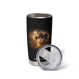 Funny Cowboy Cat UFO Tumbler Cup Retro Western Rodeo Meme Cats Lover Gift TS10 Print Your Wear