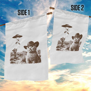 UFO Cowboy Cat Garden Flag Vintage Graphic Retro Western Rodeo TS10 Print Your Wear