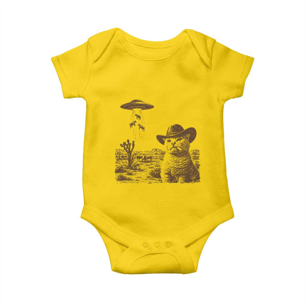 UFO Cowboy Cat Baby Onesie Vintage Graphic Retro Western Rodeo TS10 Daisy Print Your Wear
