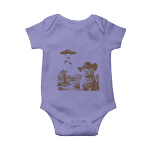 UFO Cowboy Cat Baby Onesie Vintage Graphic Retro Western Rodeo TS10 Violet Print Your Wear