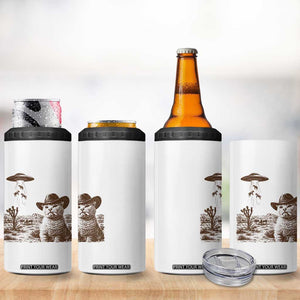 UFO Cowboy Cat 4 in 1 Can Cooler Tumbler Vintage Graphic Retro Western Rodeo TS10 Print Your Wear