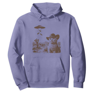 UFO Cowboy Cat Hoodie Vintage Graphic Retro Western Rodeo TS10 Violet Print Your Wear