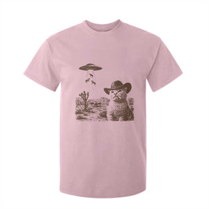 UFO Cowboy Cat T Shirt For Kid Vintage Graphic Retro Western Rodeo TS10 Light Pink Print Your Wear