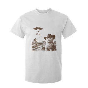 UFO Cowboy Cat T Shirt For Kid Vintage Graphic Retro Western Rodeo TS10 White Print Your Wear