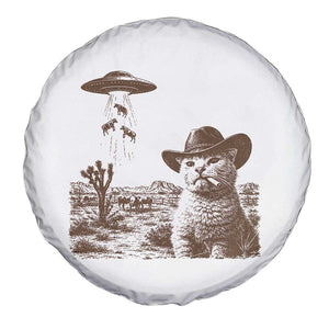 UFO Cowboy Cat Spare Tire Cover Vintage Graphic Retro Western Rodeo TS10 Print Your Wear