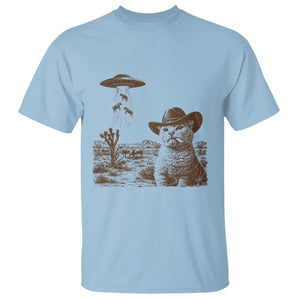 UFO Cowboy Cat T Shirt Vintage Graphic Retro Western Rodeo TS10 Light Blue Print Your Wear