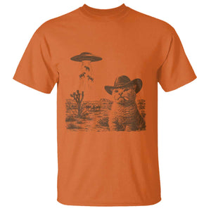 UFO Cowboy Cat T Shirt Vintage Graphic Retro Western Rodeo TS10 Orange Print Your Wear