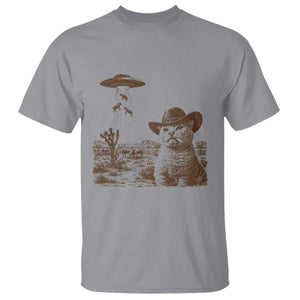 UFO Cowboy Cat T Shirt Vintage Graphic Retro Western Rodeo TS10 Sport Gray Print Your Wear